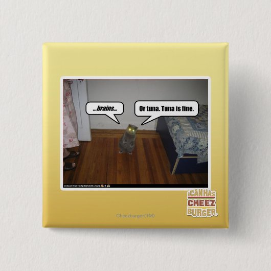 hersenen vierkante button 5,1 cm (Voorkant)