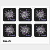 Hersenen! Vierkante Sticker (Vel)