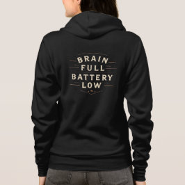 Hersenen Vol Batterij Laag Vintage Typografie Hoodie