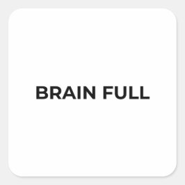 Hersenen Vol Minimalistische Vetgedrukte Typografi Vierkante Sticker