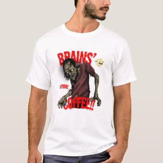 Hersenen voor koffie zombie t-shirt