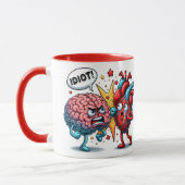 Hersenen vs hart grappige emoties mok (Links)