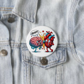 Hersenen vs hart grappige emoties ronde button 7,6 cm (In situ)