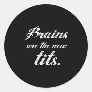 Hersenen Zijn De Nieuwe Grappige Feministische Pol Ronde Sticker