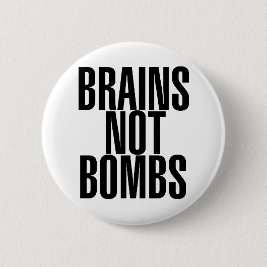 Hersenen zijn geen bommen ronde button 5,7 cm (Voorkant)