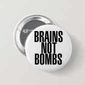 Hersenen zijn geen bommen ronde button 5,7 cm (Voorkant /achterkant)