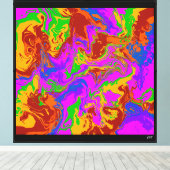 Hersenenpap in Abstract Canvas Afdruk (Insitu (Houten vloer))