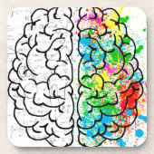 hersengeest psychologie idee hart bier onderzetter (Voorkant)