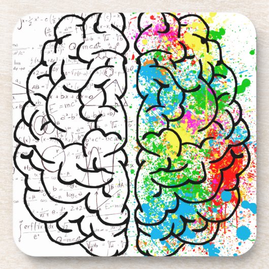 hersengeest psychologie idee hart bier onderzetter (Voorkant)