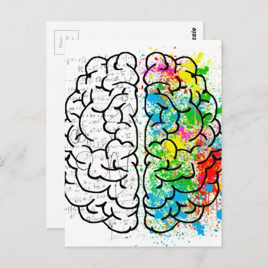 hersengeest psychologie idee hart briefkaart (Voorkant / Achterkant)