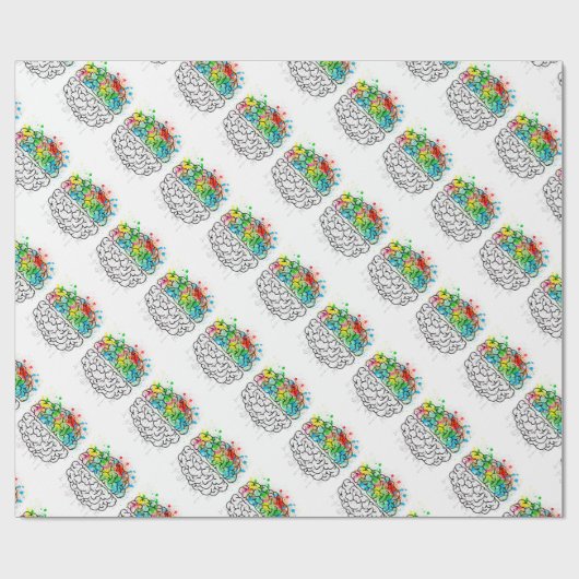 hersengeest psychologie idee hart cadeaupapier (Vlak)