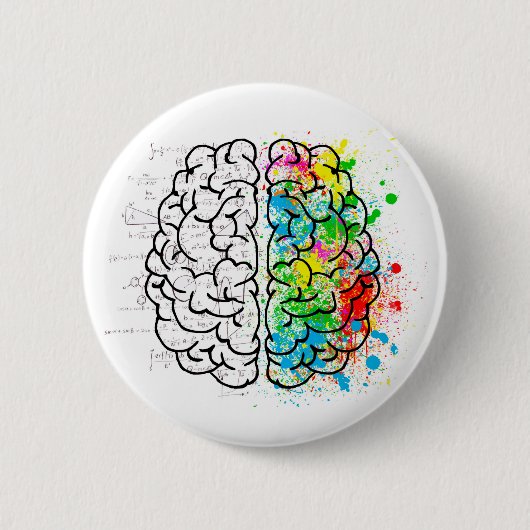 hersengeest psychologie idee hart ronde button 5,7 cm (Voorkant)