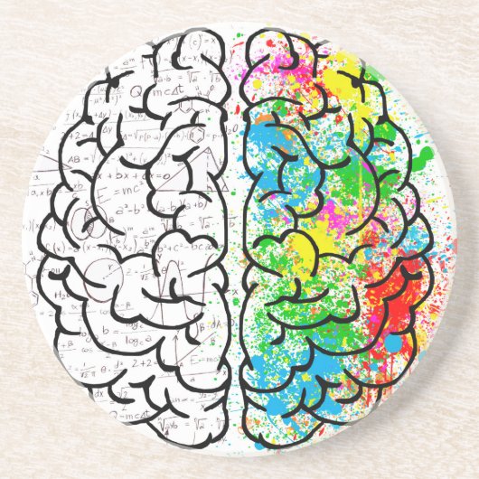 hersengeest psychologie idee hart zandsteen onderzetter (Voorkant)