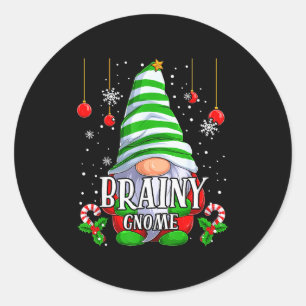 Hersengids Kerstmis Pyjama Matching Familie Groep Ronde Sticker