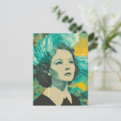 Hersengolven gemengde media Collage Briefkaart (Staand voorkant)