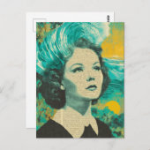 Hersengolven gemengde media Collage Briefkaart (Voorkant / Achterkant)