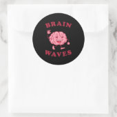 Hersengolven - Grappige Wetenschap Biologie Ronde Sticker (Tas)