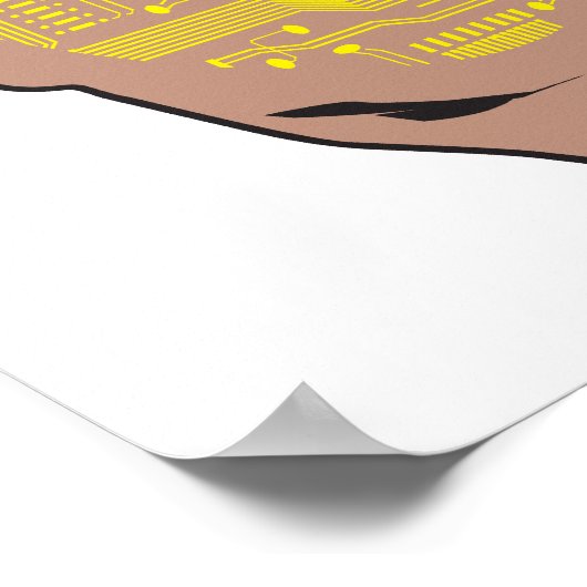 hersenhoofdkwartier geel poster (Hoek)