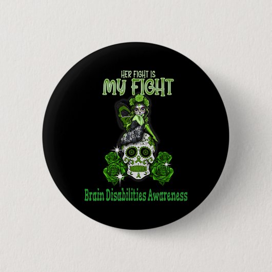 Herseninvaliditeit Bewustzijn Haar strijd is mijn  Ronde Button 5,7 Cm (Voorkant)