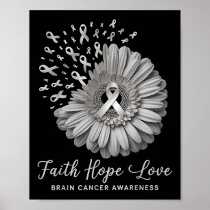 Hersenkanker Bewustzijn Maand Geloof Hoop Liefde Poster