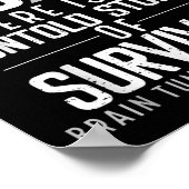 Hersenkanker Bewustzijn Overlevende Grijze Ribbon  Poster (Hoek)