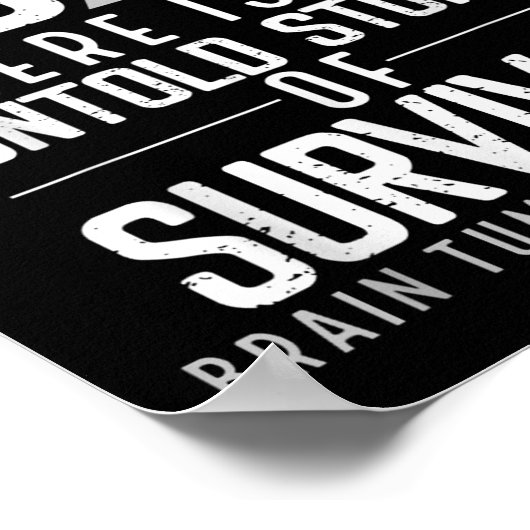 Hersenkanker Bewustzijn Overlevende Grijze Ribbon  Poster (Hoek)