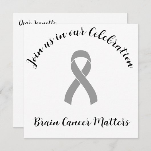 Hersenkanker Einde van Chemo Party Uitnodiging (Voorkant / Achterkant)