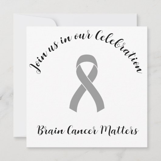 Hersenkanker Einde van Chemo Party Uitnodiging (Voorkant)