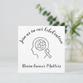 Hersenkanker grijs lint einde van de behandeling kaart (Staand voorkant)