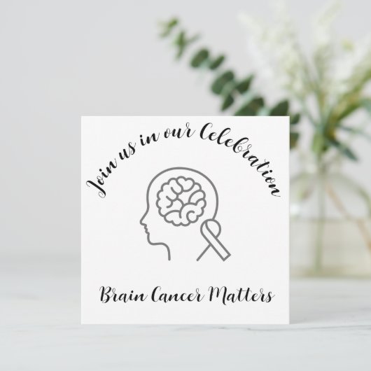Hersenkanker grijs lint einde van de behandeling kaart (Staand voorkant)