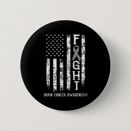 Hersenkanker Krijger Vs Vlag Overlevende Ontwerp Ronde Button 5,7 Cm (Voorkant)