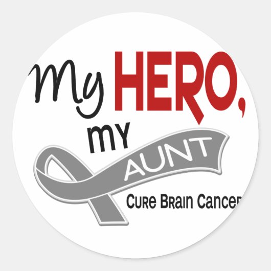 Hersenkanker MIJN HELD MIJN TANTE 42 Ronde Sticker (Voorkant)