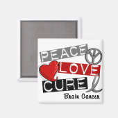 Hersenkanker PEACE LOVE CURE 1 Magneet (Voorkant / Achterkant)