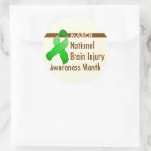 Hersenletsel Bewustzijn Maand Ronde Sticker (Tas)