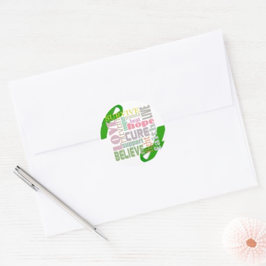 Hersenletsel Groene Lintinspiratie Stickers (Envelop)