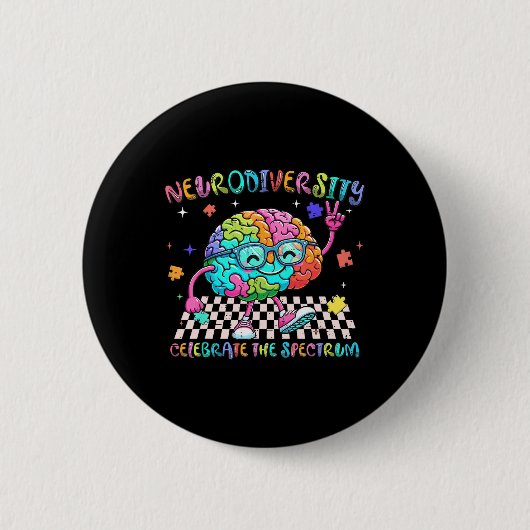 Hersenneurodiversiteit viert het spectrum van auti ronde button 5,7 cm (Voorkant)