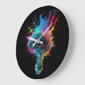 Hersenontwerp met kleurrijke bolexplosie grote klok (Hoek)