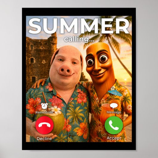 Hersenrot john varken grappige zomervakantie tung poster (Voorkant)