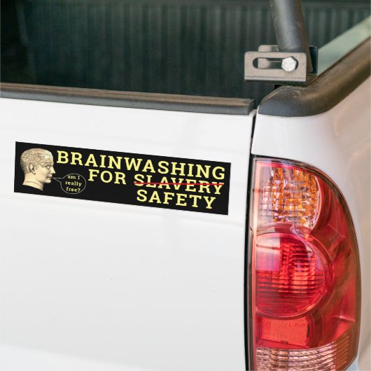 hersenspoeling bumpersticker (Op Truck)