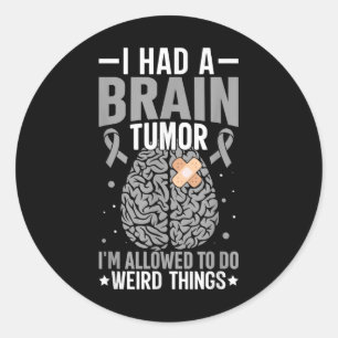 Hersentumor bewustzijn grijs lint glioblastoom Awa Ronde Sticker