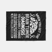 Hersentumor bewustzijn grijs lint glioblastoom dia fleece deken (Voorkant (Horizontaal))