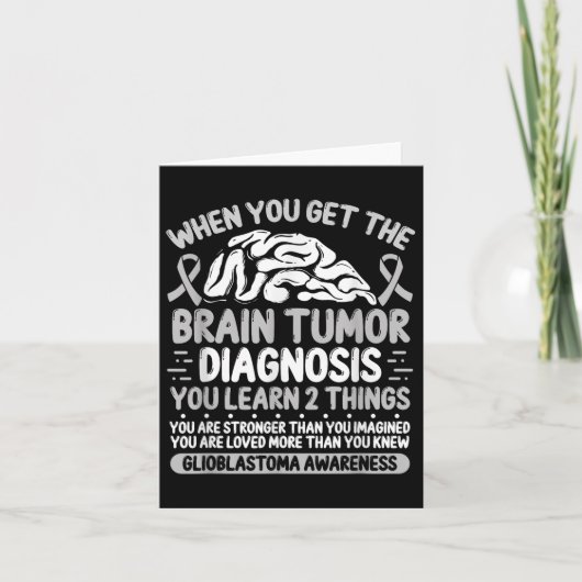 Hersentumor bewustzijn grijs lint glioblastoom dia kaart (Voorkant)