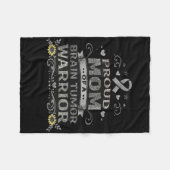 Hersentumor bewustzijn warrior moeder grijze lint fleece deken (Voorkant (Horizontaal))