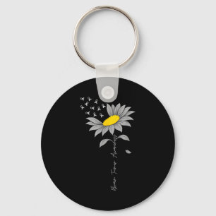Hersentumor bewustzijn zonnebloem grijze lint hers sleutelhanger