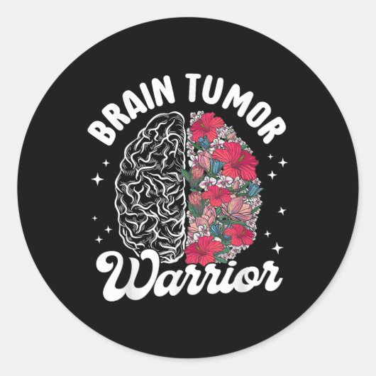 Hersentumor Warrior Hersentumor Bewustzijn Hersene Ronde Sticker (Voorkant)
