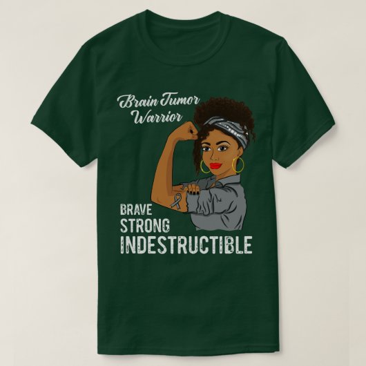Hersentumor Warrior Indestructible Survivor Awaren T-shirt (Design voorkant)