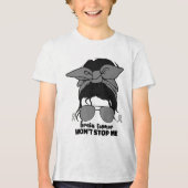 Hersentumor Warrior Vrouwen Grijs Hersenkanker Awa Tri-Blend Shirt (Voorkant)