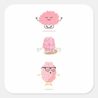 hersenyoga het geheim van een kalm IQ verbeteren Vierkante Sticker