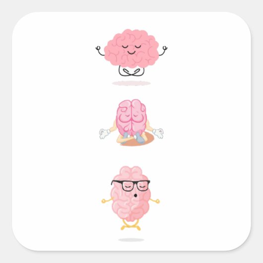 hersenyoga het geheim van een kalm IQ verbeteren Vierkante Sticker (Voorkant)