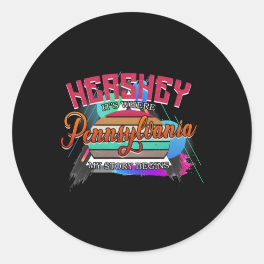 Hershey Pennsylvania Pa Vestigde Sport Ronde Sticker (Voorkant)